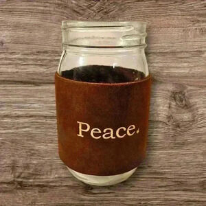 Studio Penny Lane Leather Wrap and Mason Jar - NWT